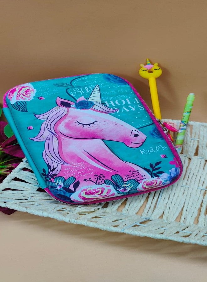 Tera13 TERA 13 Pencil Case for Kids (Pack of 3 Items) Unicorn Theme Pencil Pouch for Girls, Hardcase Bag Pouch, Hardtop, Stationary Pouch, Pen for Stationary Items, Birthday Return Gifts for Kids & Girls - Image 4